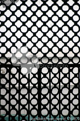 Image of Circles on window in public housing estate of Hong Kong