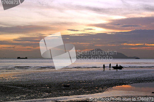 Image of Sunset along the coast in Hong Kong