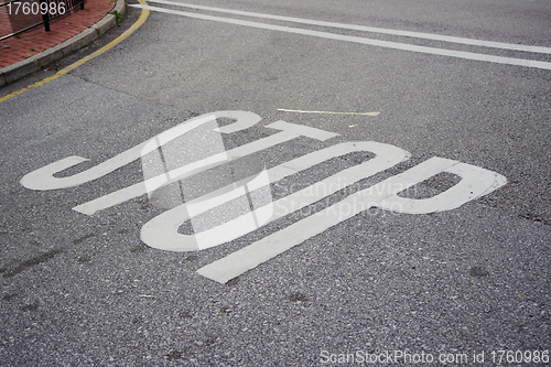 Image of Stop sign on the ground