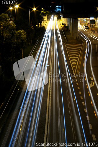 Image of Traffic in Hong Kong at night