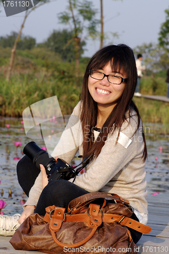 Image of Asian woman travel outdoor