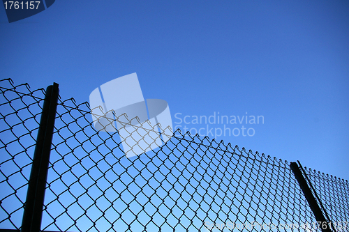 Image of From the net to blue sky, details of the net.