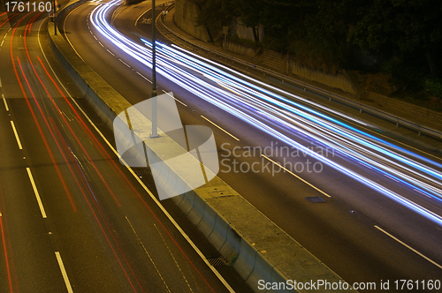 Image of Traffic in Hong Kong at night