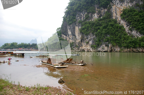 Image of Beautiful Karst mountain landscape in Yangshuo Guilin, China