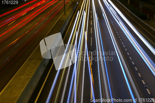 Image of Traffic in Hong Kong at night