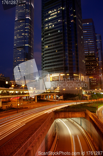 Image of Traffic in Hong Kong at night