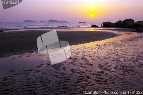 Image of Sunset along the coast in Hong Kong