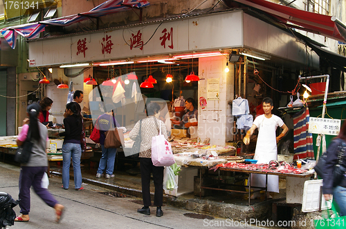 Image of Market selling fishes in Hong Kong