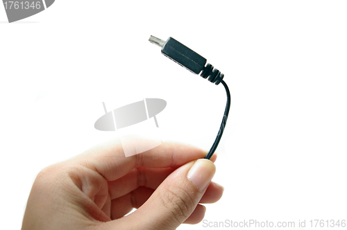 Image of Hand holding USB