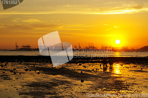 Image of Sunset along the coast in Hong Kong