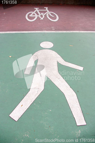 Image of Bicycle and human sign on street