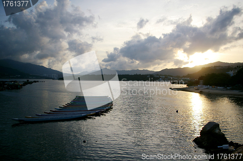 Image of Hong Kong sunset at coast