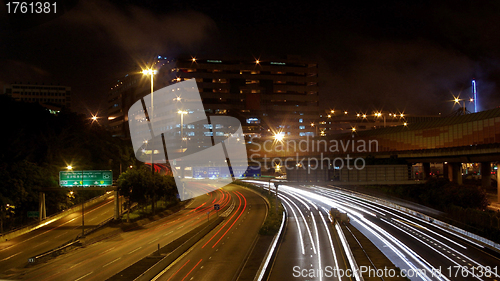 Image of Light trails in Hong Kong at night