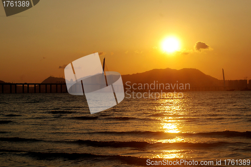 Image of Sunset over the ocean in Hong Kong