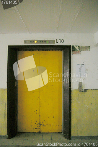 Image of An old elevator in Hong Kong public housing