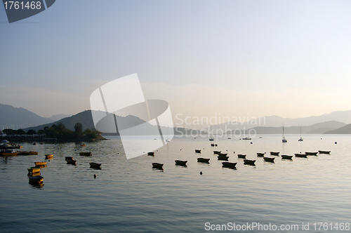 Image of Coastal landscape at sunset