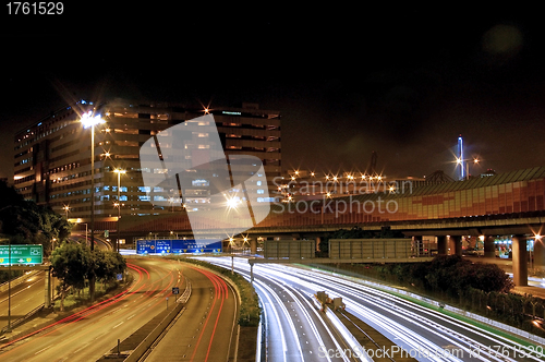 Image of Traffic in Hong Kong at night