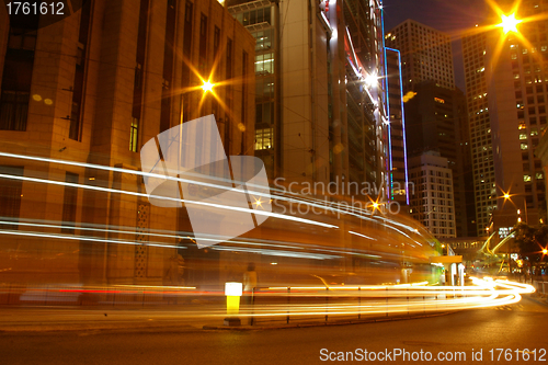 Image of Traffic in Hong Kong at night 