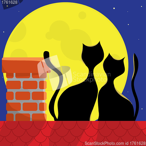 Image of cats on the roof