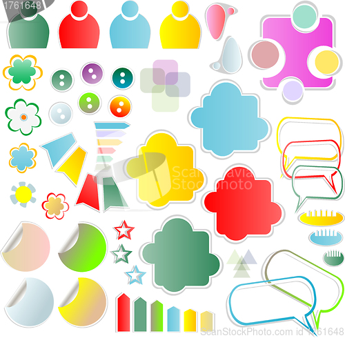 Image of set of text box and design elements