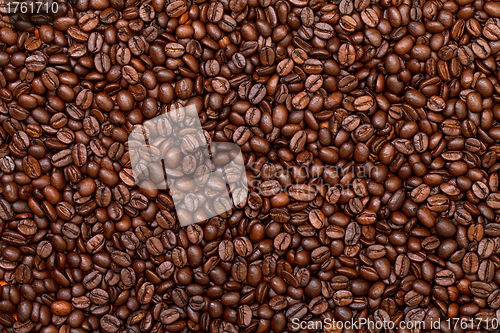 Image of Background of Fresh Roasted Coffee Beans
