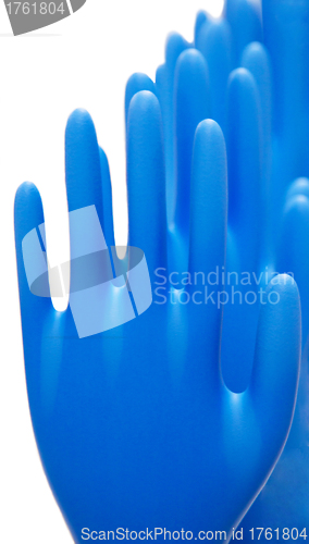 Image of Blue latex gloves