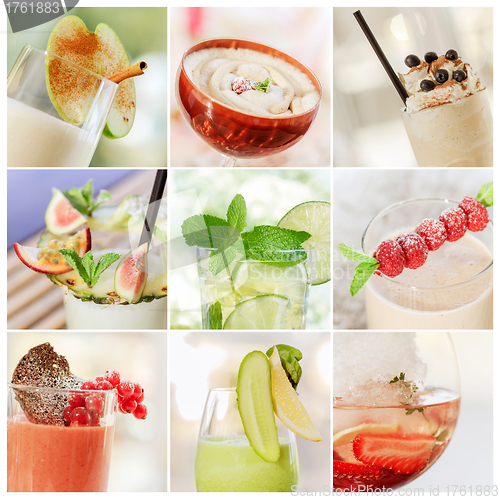 Image of collage of fresh summer cocktails