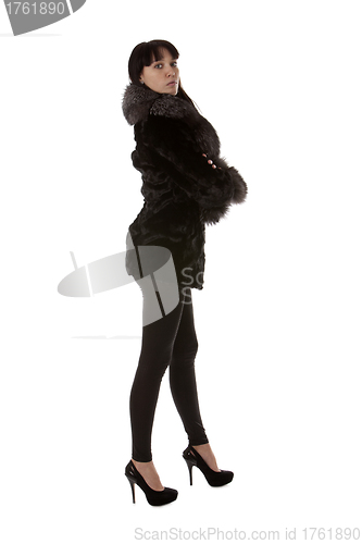 Image of Girl in a fur coat 