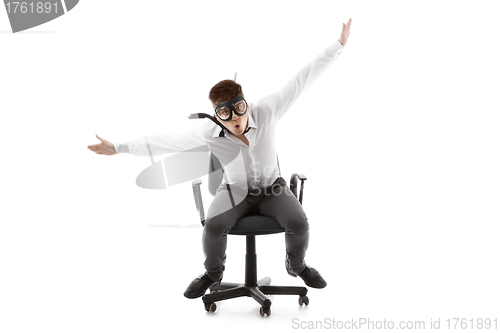 Image of Funny young man on chair