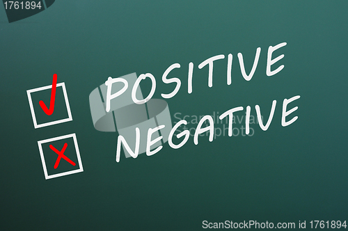 Image of Chalk drawing of Positive and Negative with check boxes