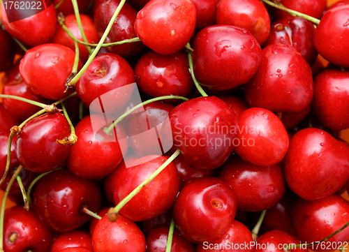 Image of cherry with stem attached