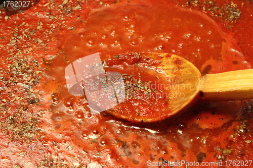 Image of detail of tomato sauce
