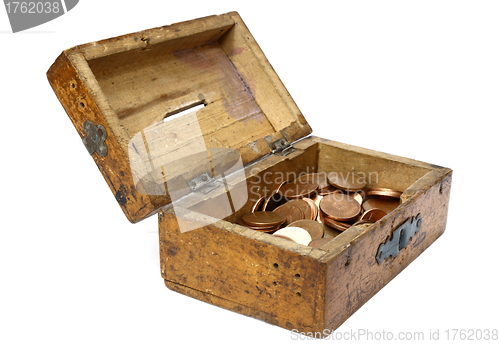 Image of vintage wooden moneybox