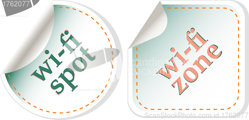 Image of wi-fi internet signal stickers set