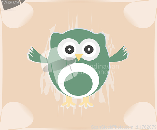 Image of Vector cute owl card / Baby girl arrival announcement card