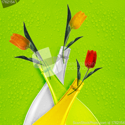 Image of Colored glass bottle