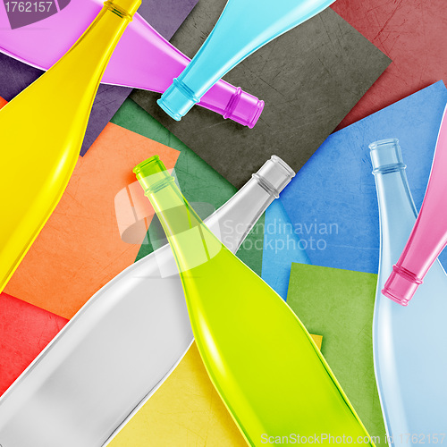 Image of Colored glass bottle