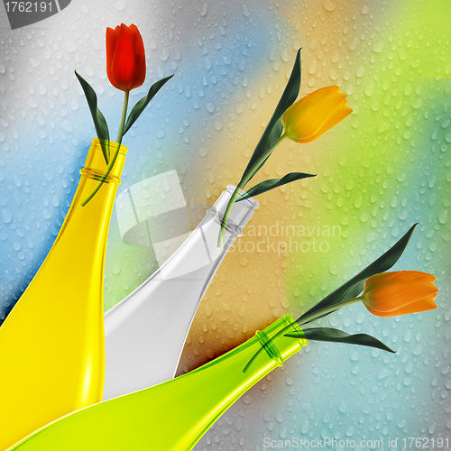 Image of Colored glass bottle