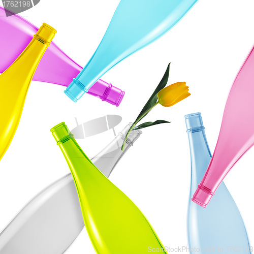 Image of Colored glass bottle
