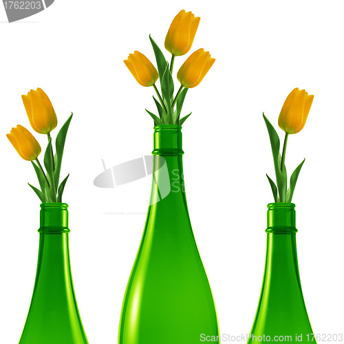 Image of Green glass bottle