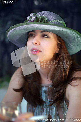Image of Woman in a straw hat