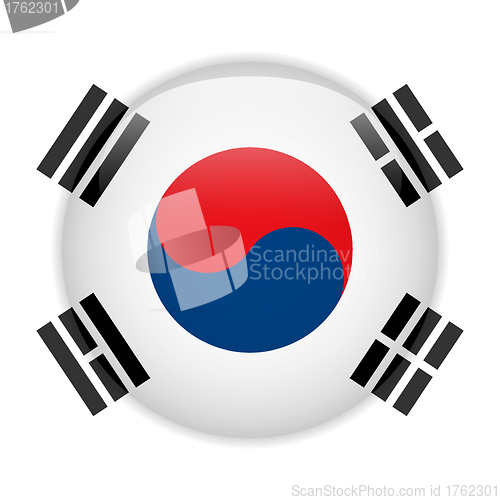 Image of South Korea Flag Glossy Button