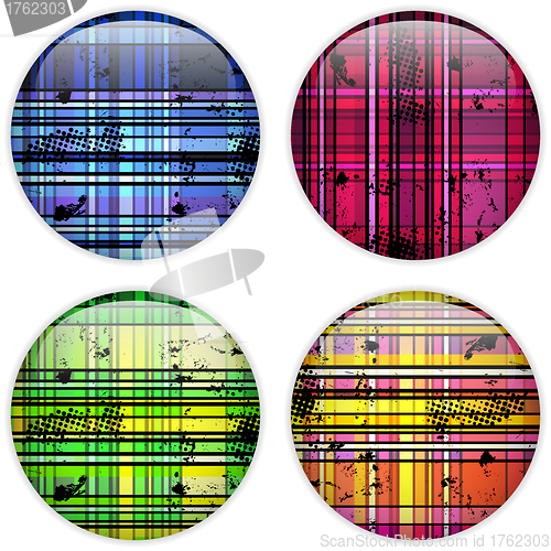 Image of Glass Circle Button Colorful Stripes