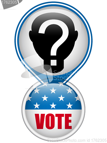 Image of United States Election Vote Button.