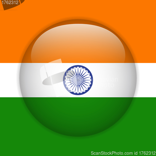 Image of India Flag Glossy Button