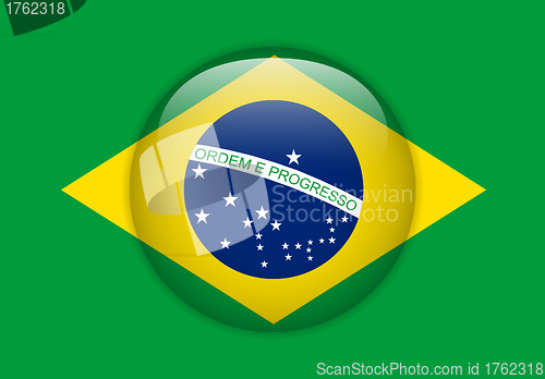 Image of Brazil Flag Glossy Button