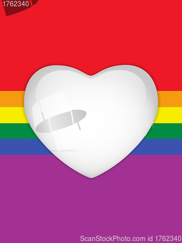 Image of Heart Glass Buttons Gay Flag