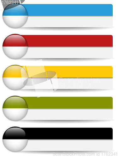 Image of Glossy web buttons with colored bars.