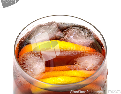 Image of Sangria with Ice in a Glass Beaker