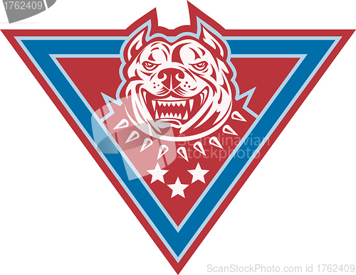 Image of Pitbull Mongrel Dog Head Retro